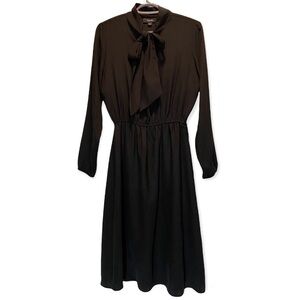 SOLIKA Long Sleeves Neck Tie Black Dress size XS